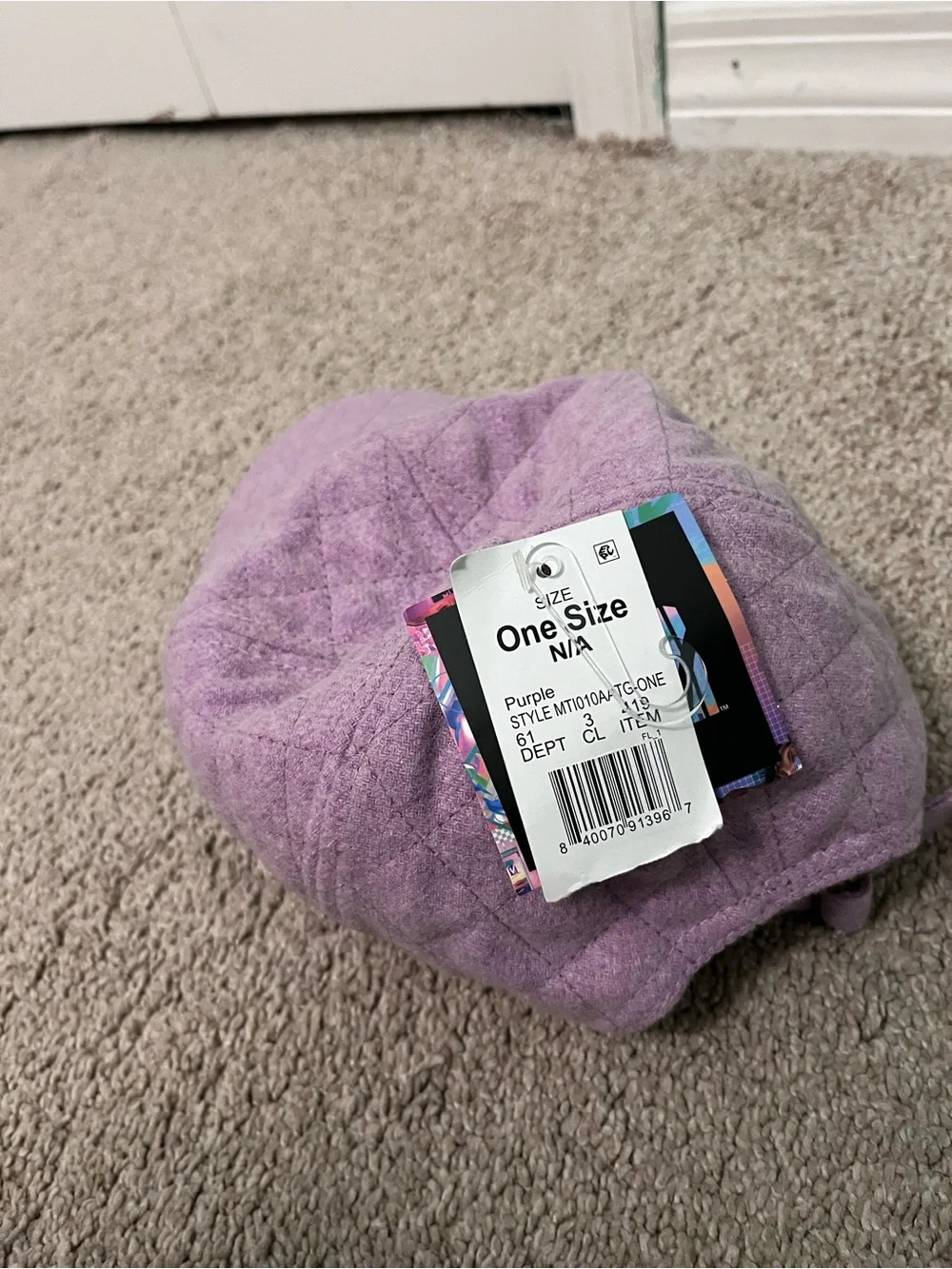 Universal Thread Quilted Lavender Cap with MTV Patch